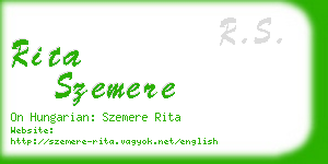 rita szemere business card